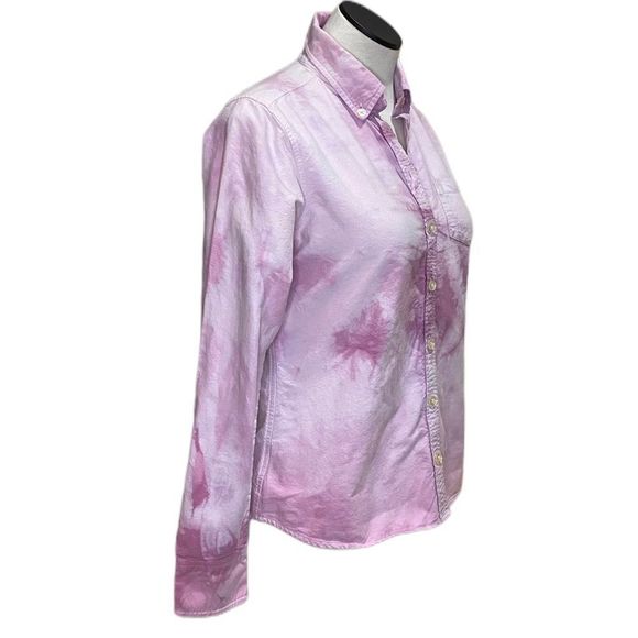 🎈Eddie Bauer Tie Dye Heavier Weight Cotton Button Down Shirt Shacket Size Small - Picture 2 of 8